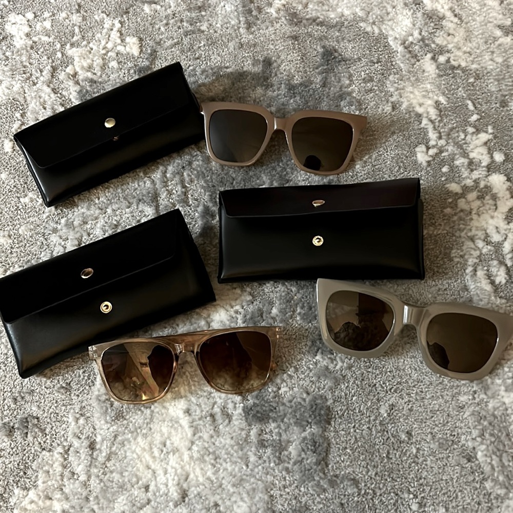 NWT 3 pairs of sunglasses with cases